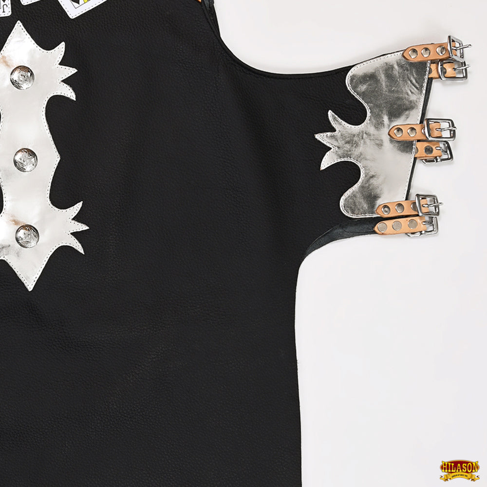 Hilason Handmade Genuine Leather Chaps Adult Handtooled Rodeo Bull Riding
