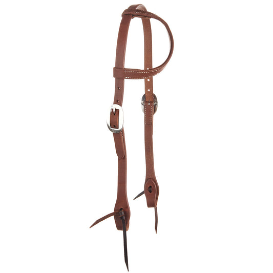 WD-SEHO2 Heavy Oiled 3 4 Harness Leather Double Buckle Single Ear Headstall