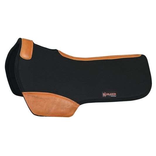 Hilason Western Wool Felt Horse Saddle Pad W/ Distressed Wear Leather