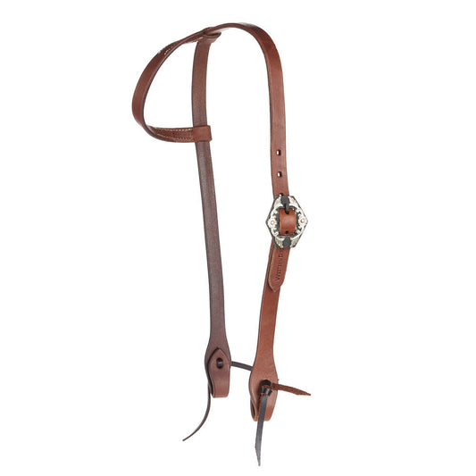 WD-SEHO-27 Heavy Oil Harness Leather Floral Diamond Single Buckle Single Ear Headstall