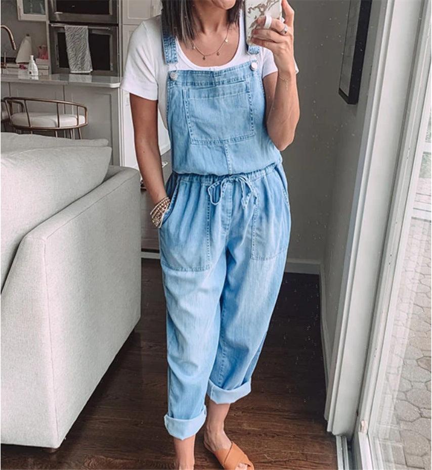 Cowgirl Drawstring Denim Overalls | Comfortable & Stylish for Every Cowgirl