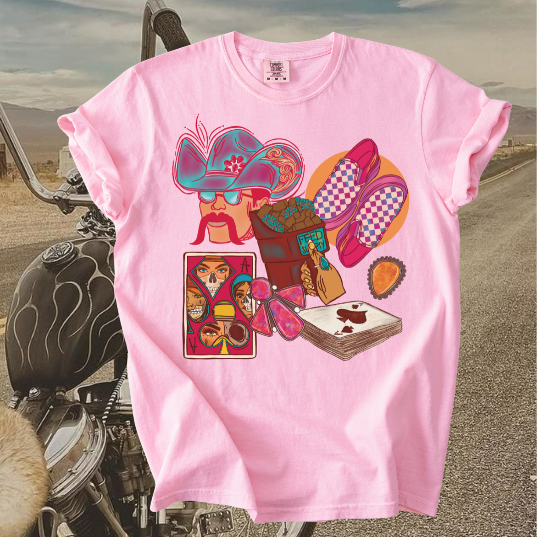 Pink Western Patchwork tee
