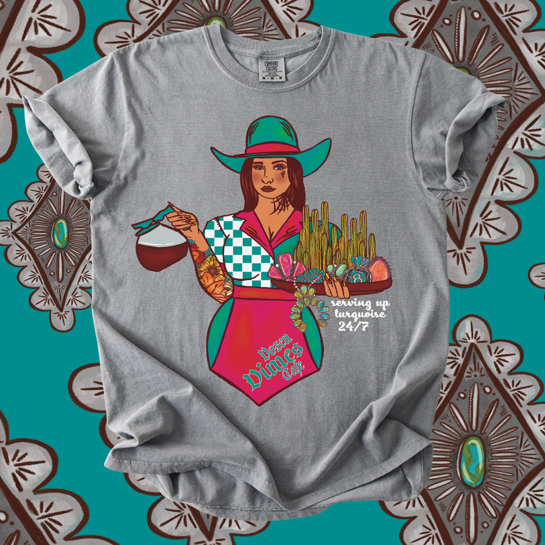 Serving up Turquoise 24/7 tee