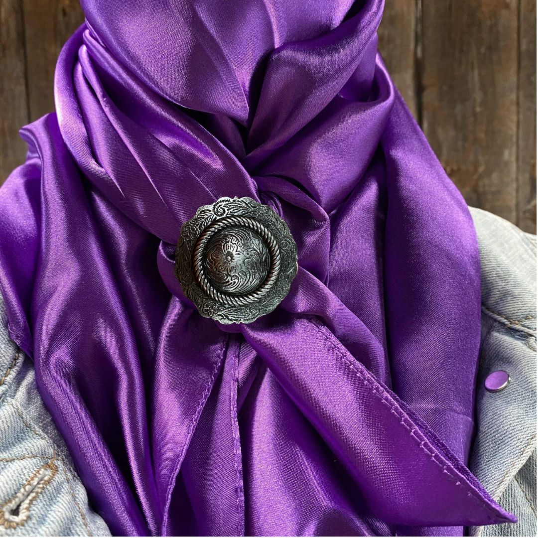 35X35" Solid Purple Wild Rag / Scarf WRS1 - Western Concho Wild Rag Slides - Assorted