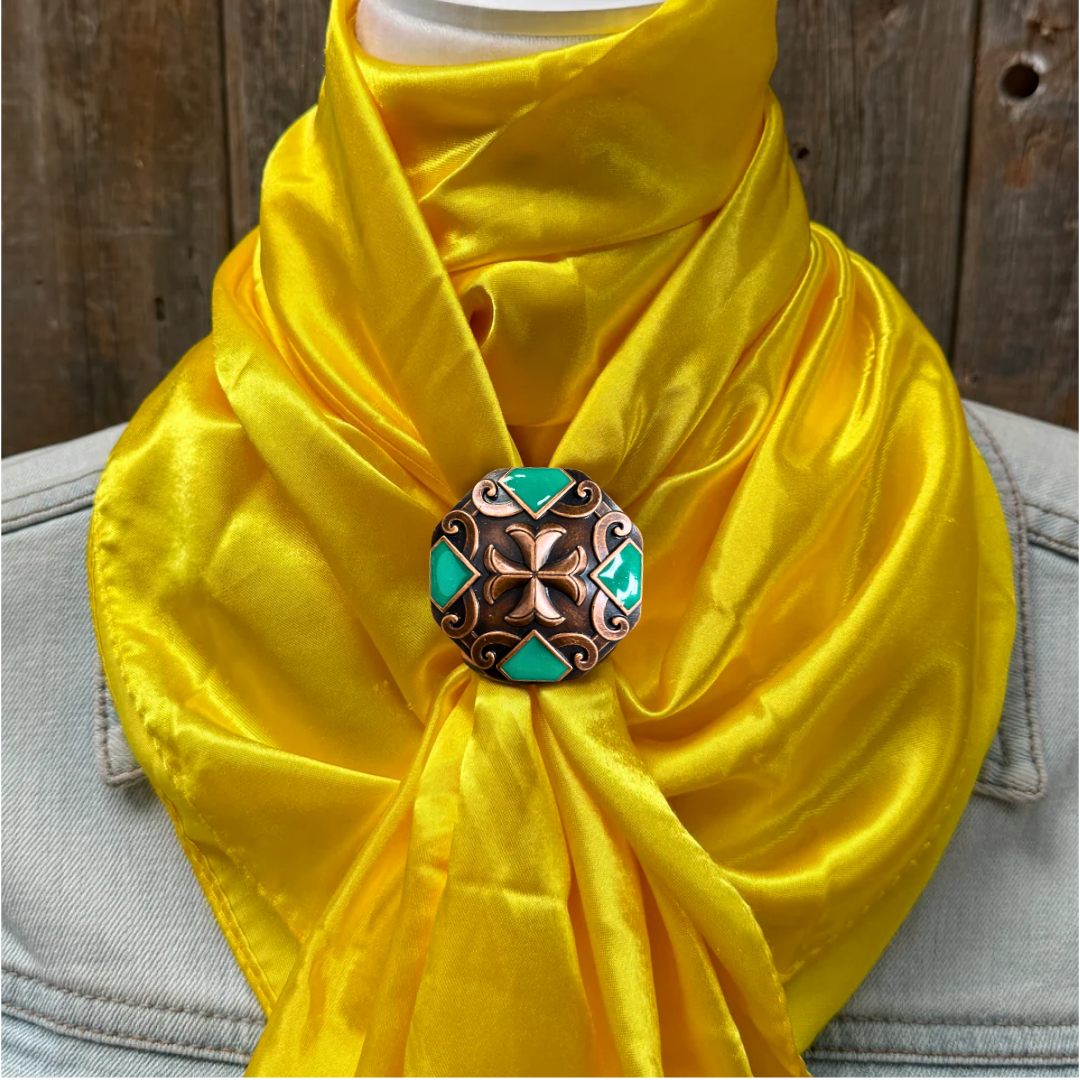 35X35" Solid Yellow Wild Rag / Scarf WRS23 - Western Concho Wild Rag Slides - Assorted