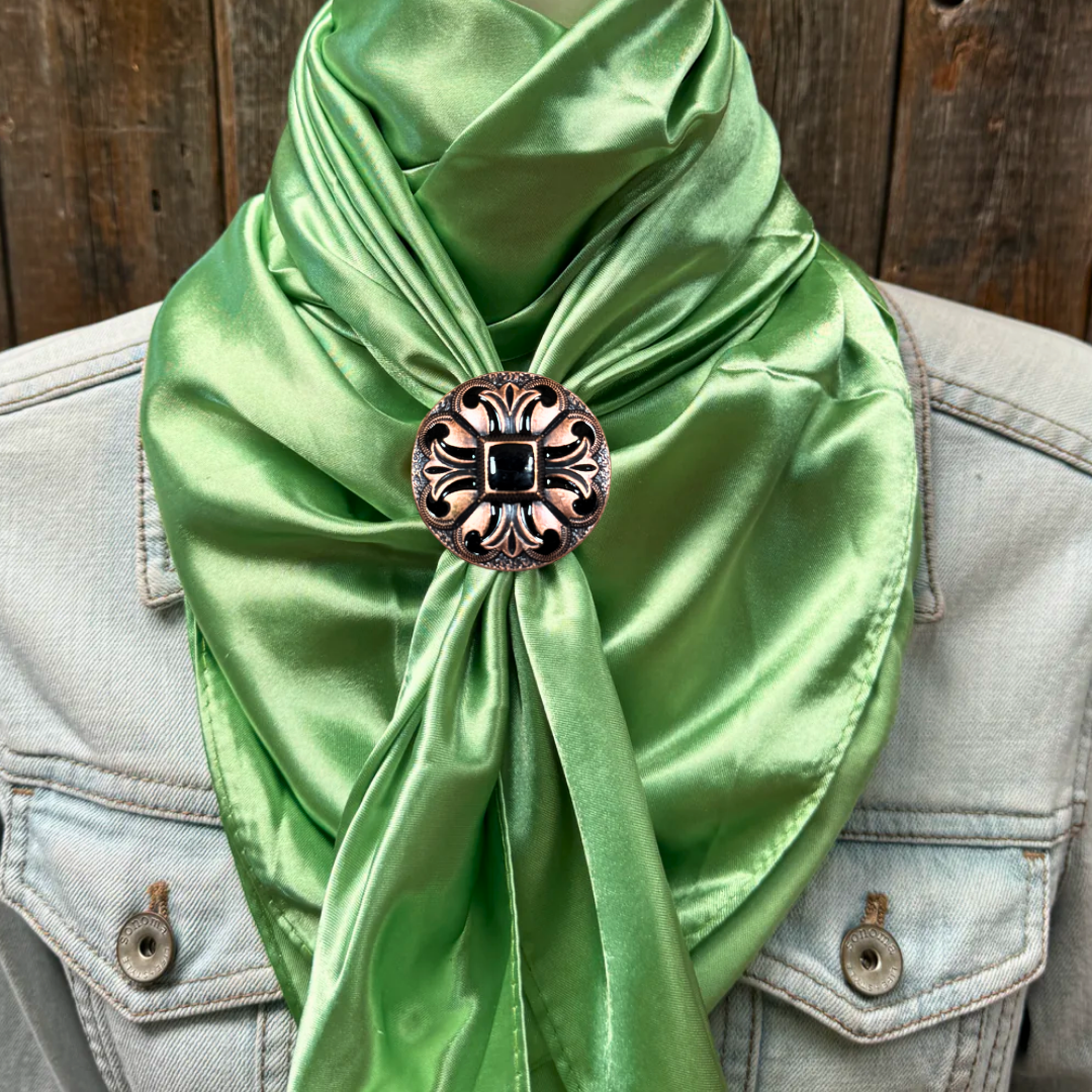 35X35" Solid Lime Wild Rag / Scarf WRS26 - Western Concho Wild Rag Slides - Assorted