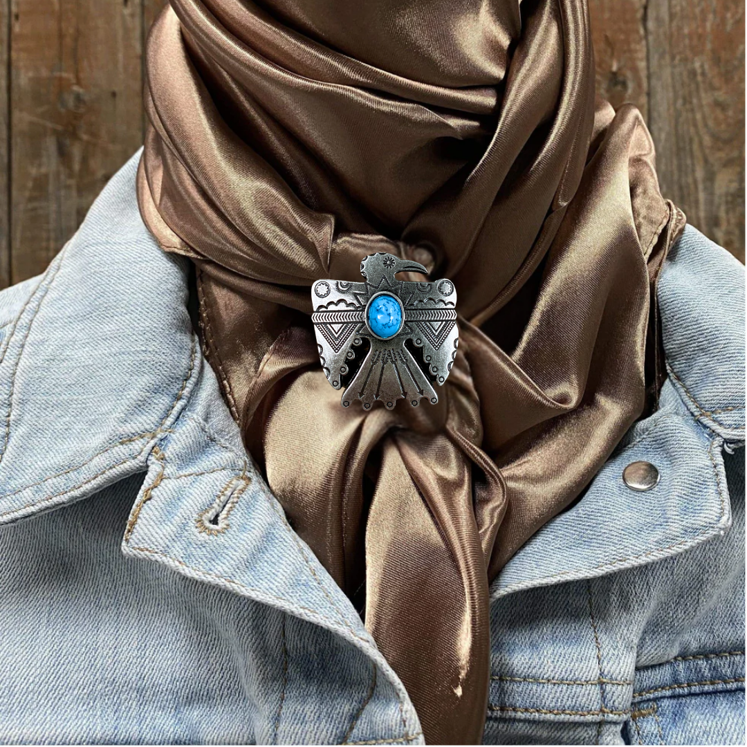 35X35" Solid Tan Wild Rag / Scarf WRS7 - Western Concho Wild Rag Slides - Assorted