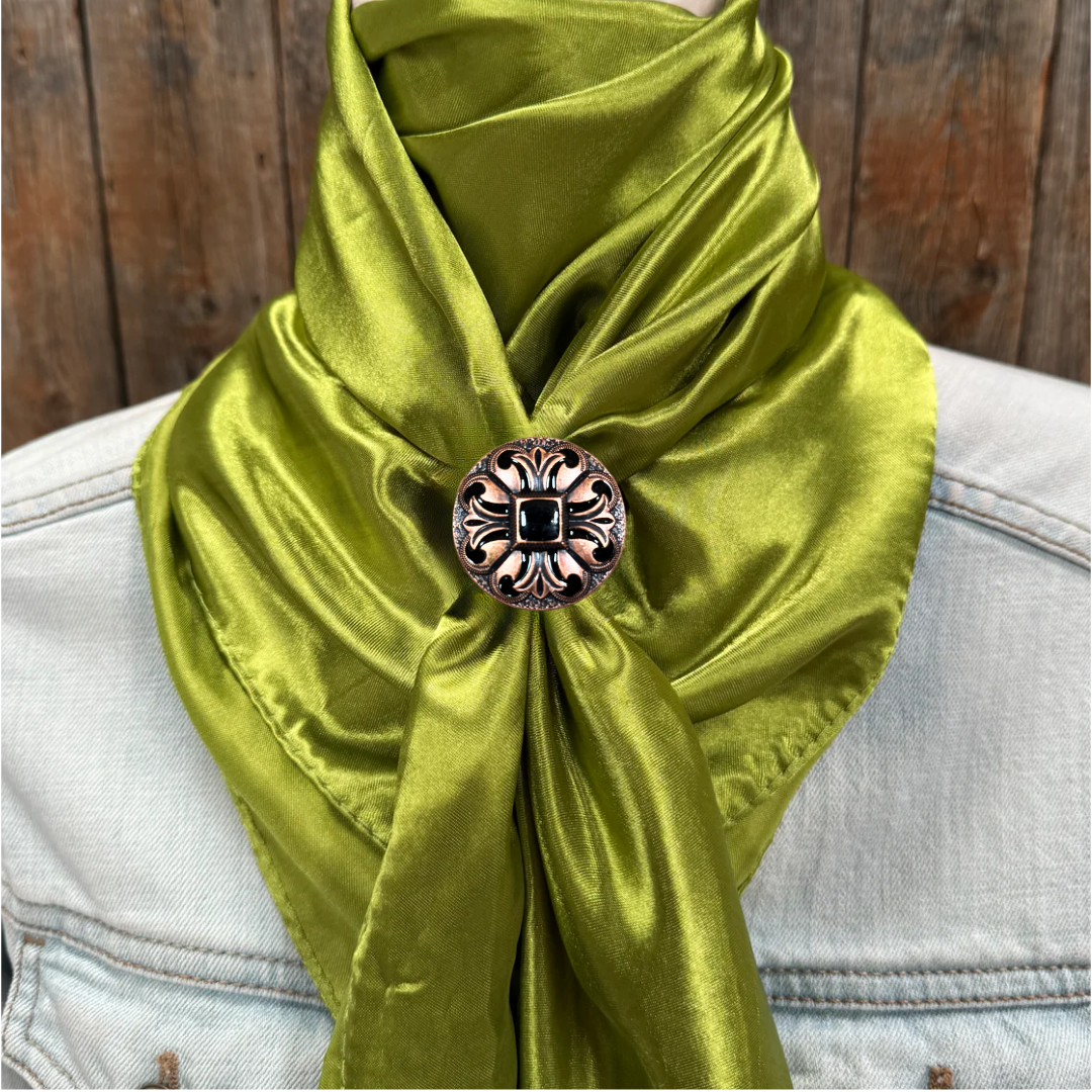 35X35" Solid Light Green Wild Rag / Scarf WRS22 - Western Concho Wild Rag Slides - Assorted