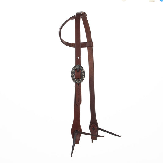 WD-SEHO-16 Heavy Oil Harness Leather Card Suite Single Buckle Single Ear Headstall