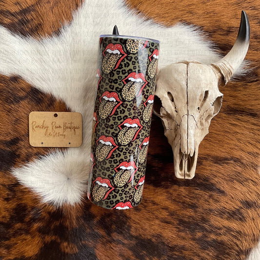 Leopard Lips 20oz Skinny Tumbler