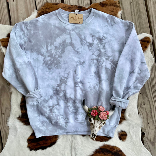 Grey Tie Dyed Blank Sweatshirt