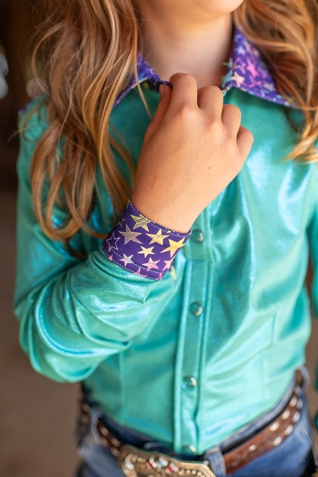 *YOUTH* STARLIGHT SPARKLE PERFORMANCE RODEO SHIRT