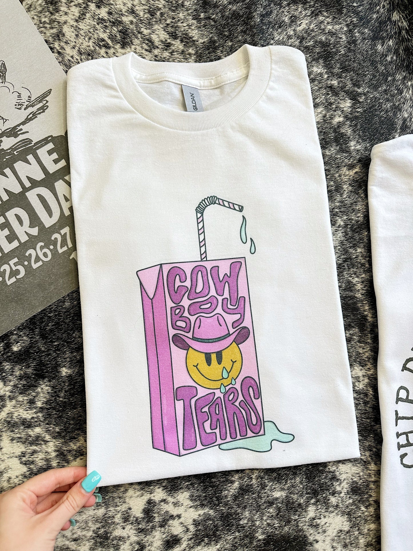 Cowboy Tears TEE or CREWNECK