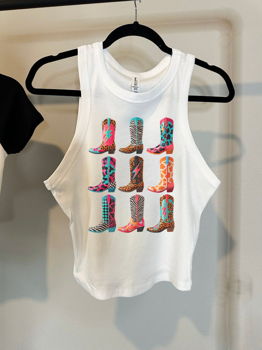 Funky Boots Cropped Tank