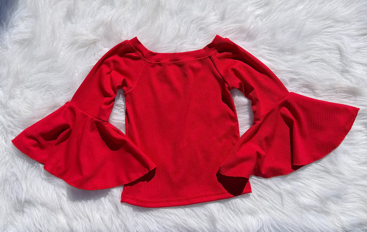 Red Bell Sleeve Leo/Top