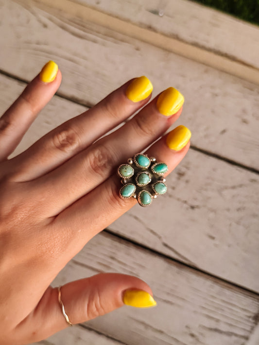 Idalou Turquoise Cluster Ring