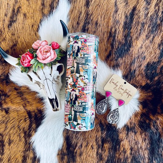 Western Girly College 20oz Skinny Tumbler