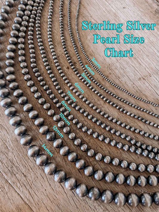 7mm Sterling Silver Pearl Necklace 22"