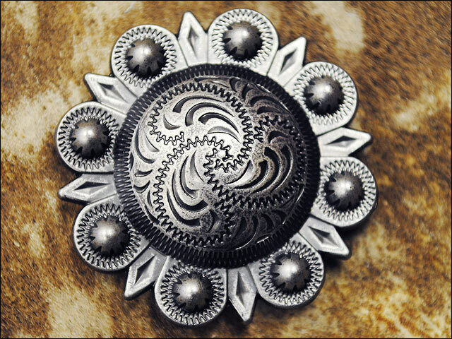 1 Pcs Western Screw Back Concho Floral Carvedberry Saddle Bling Cowgirl
