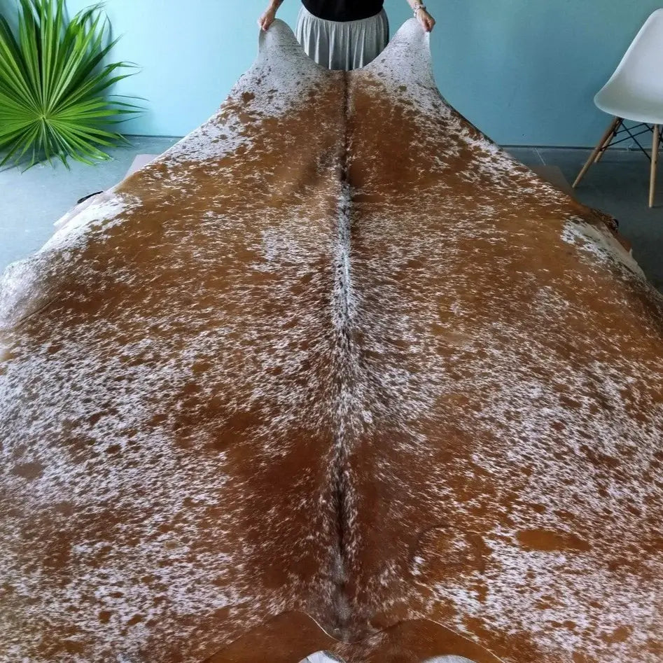 Salt and Pepper Brown Brazilian Cowhide Rug: LARGE