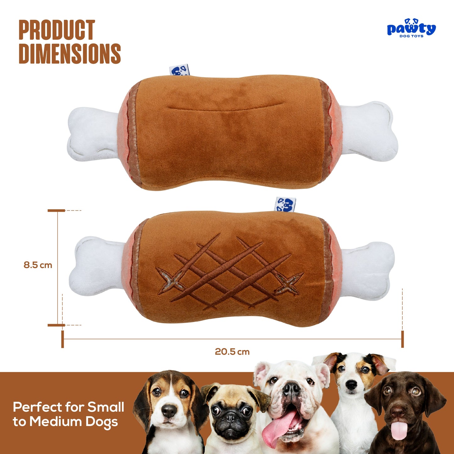 MEAT STICK PLUSH DOG TOY
