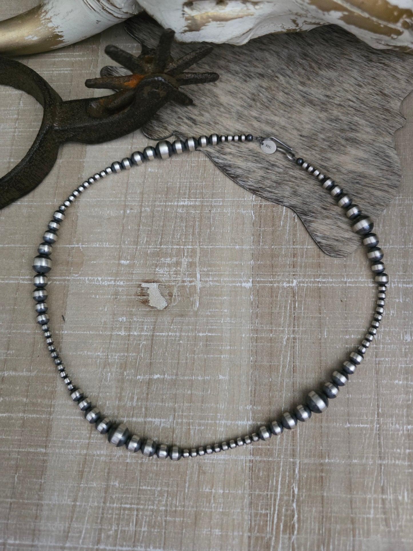 MULTI BEAD STERLING SILVER NAVAJO PEARL NECKLACE