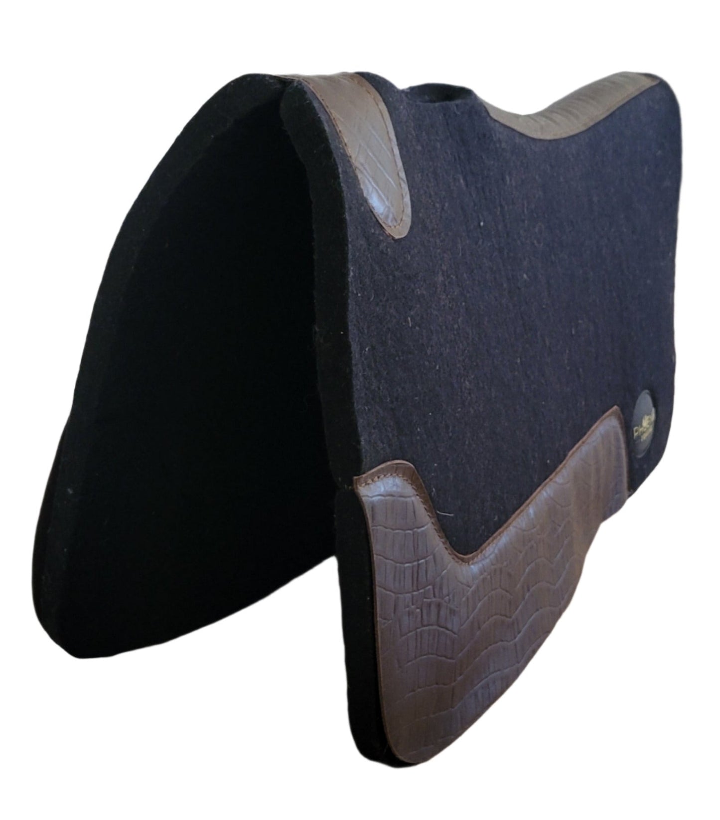 3/4" thick - 28"Lx30"W - Merino Wool - Black with brown faux croc