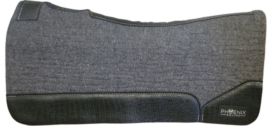 3/4" thick - 30"Lx30"W - Merino Wool - Grey with Black Faux Croc