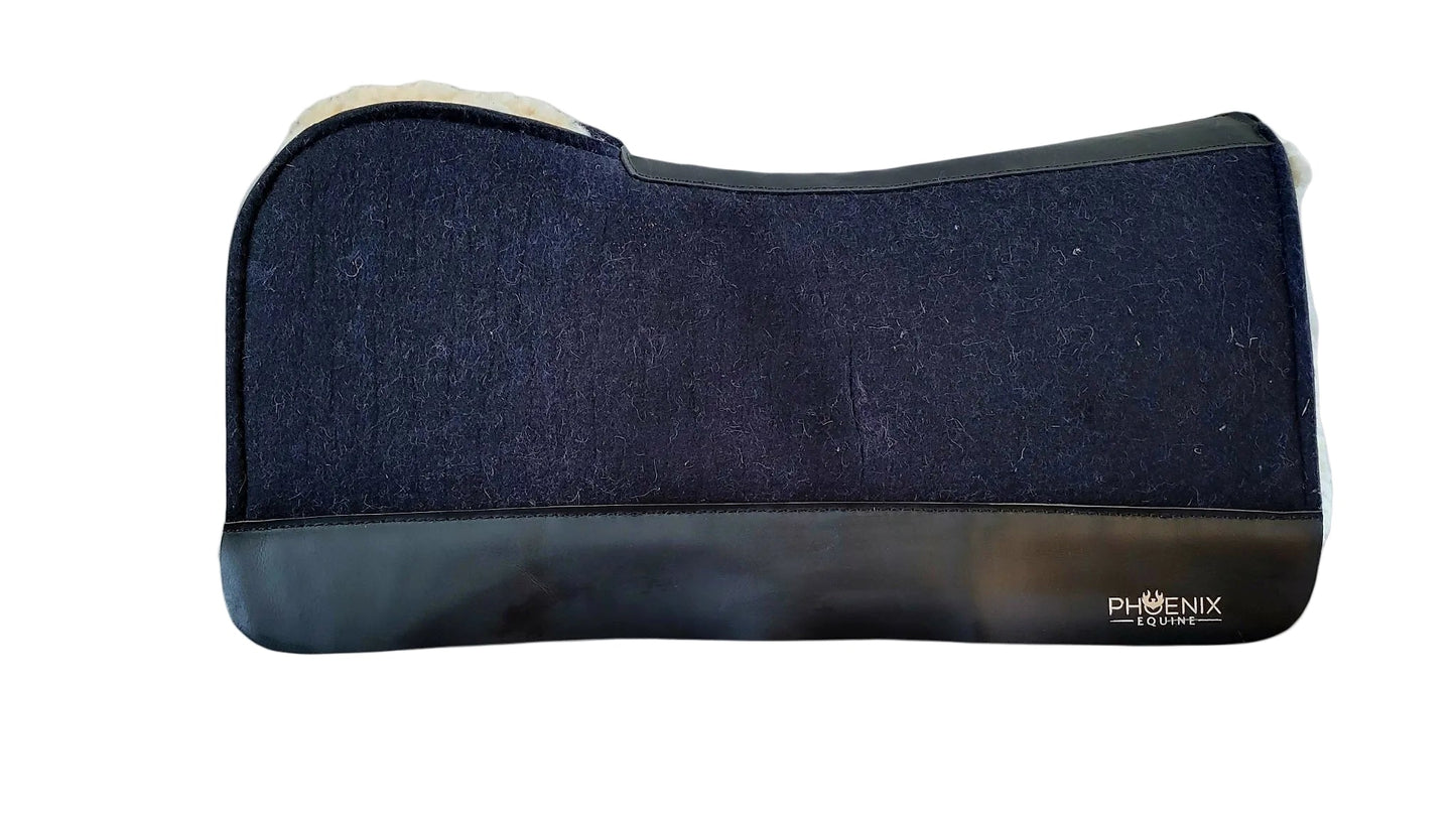 7/8" thick - 30"Lx30"W - Black Merino Wool with fleece - Open Wither