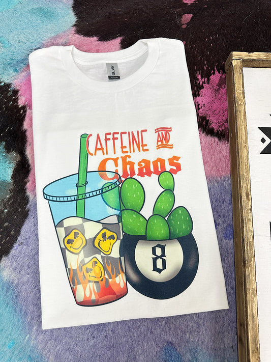 Caffeine & Chaos TEE or CREWNECK