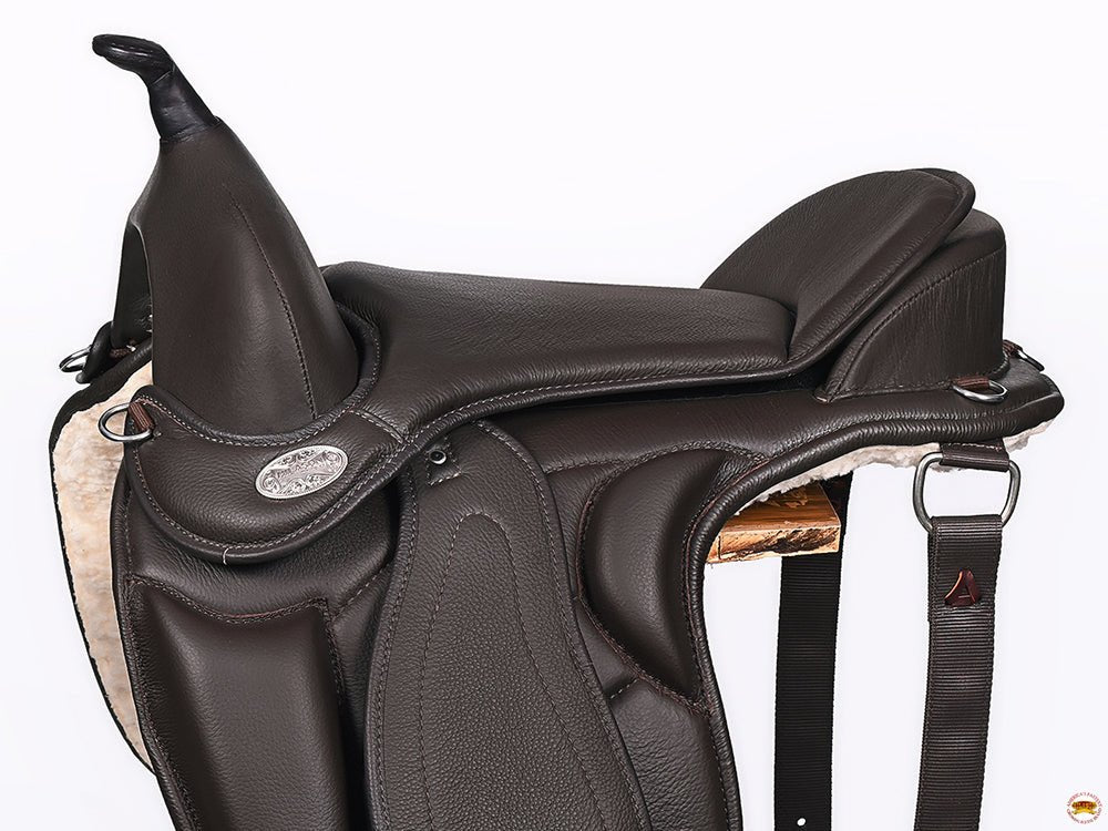 Horse English Treeless Saddle Hilason Endurance Trail Pleasure Leather