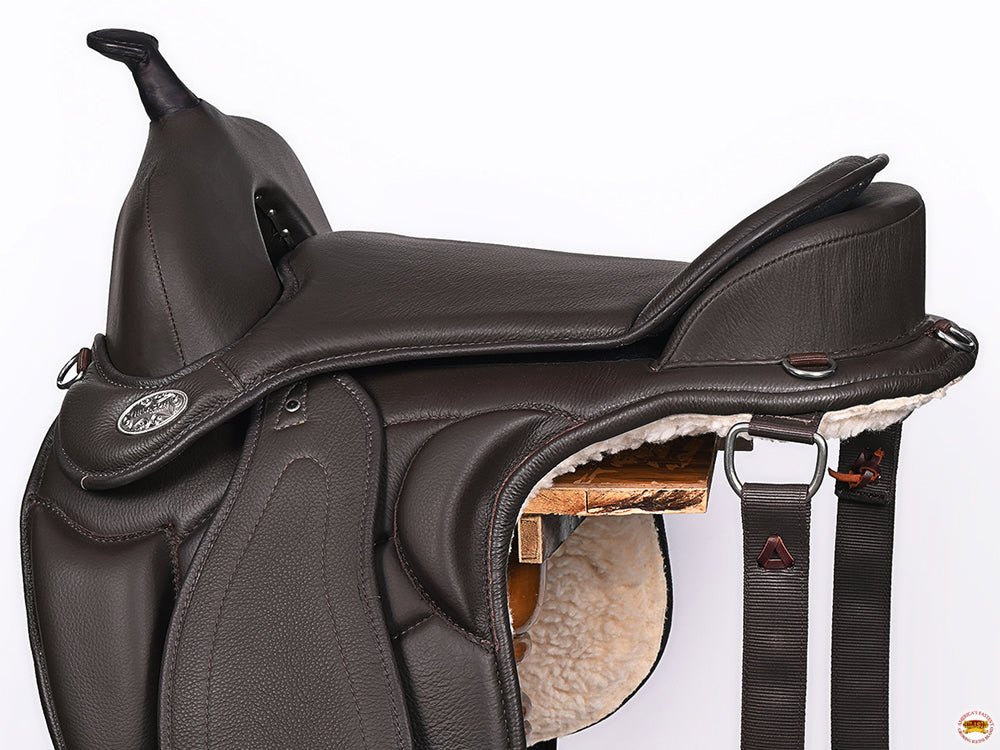 Horse English Treeless Saddle Hilason Endurance Trail Pleasure Leather