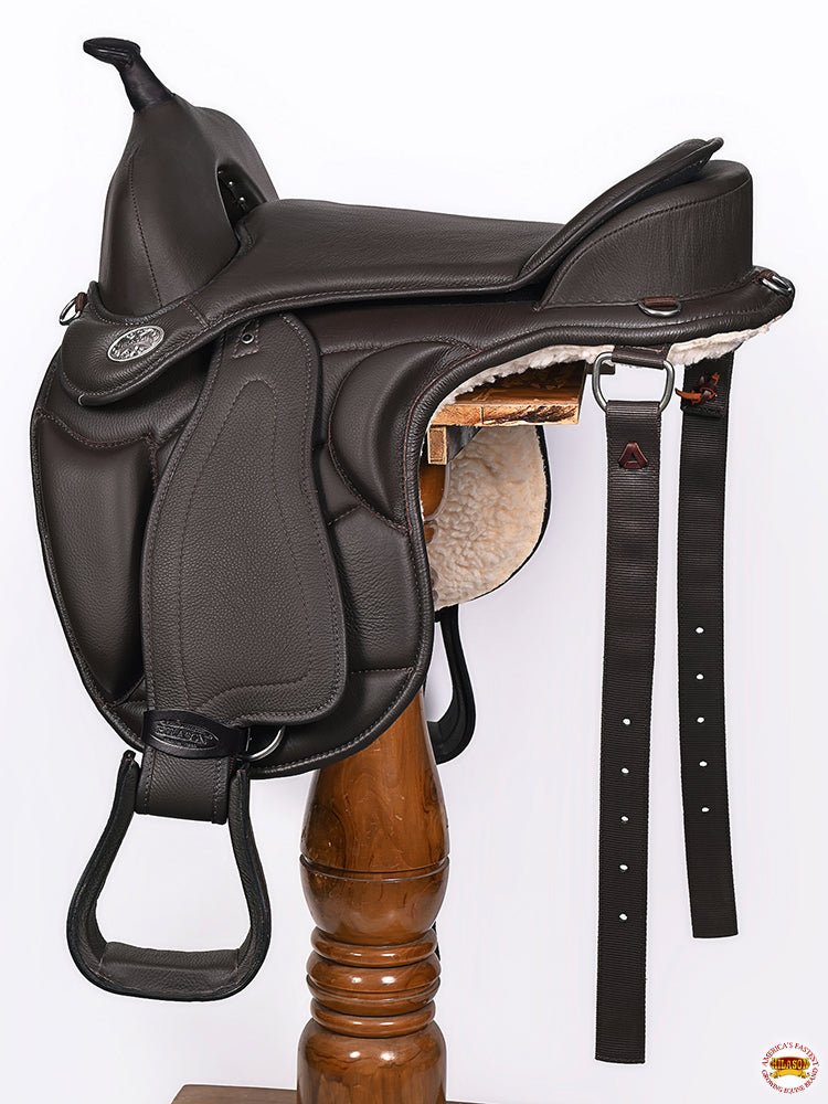 Horse English Treeless Saddle Hilason Endurance Trail Pleasure Leather