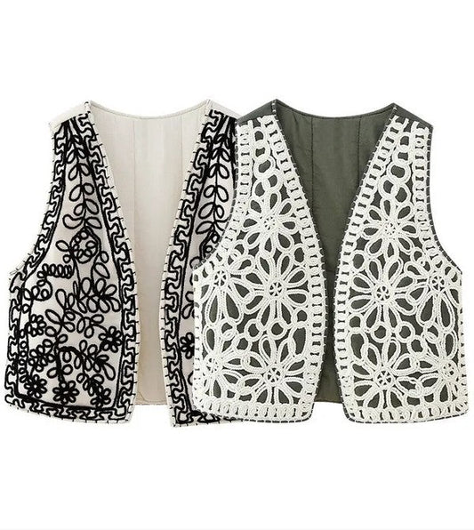 Crochet front vest