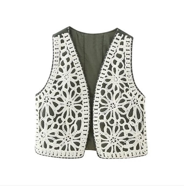 Crochet front vest