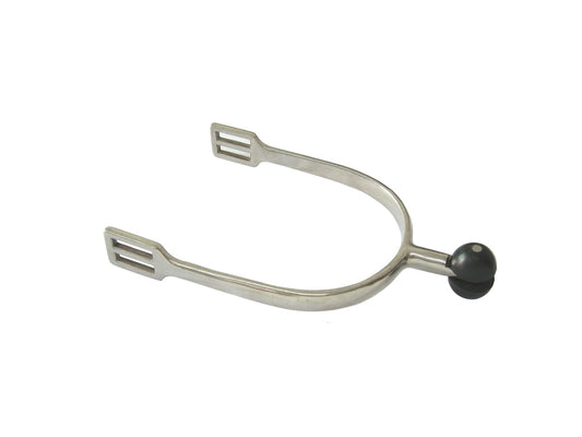 AJ Tack Ladies Stainless Steel Soft Touch Rubber Roller Ball English Spurs