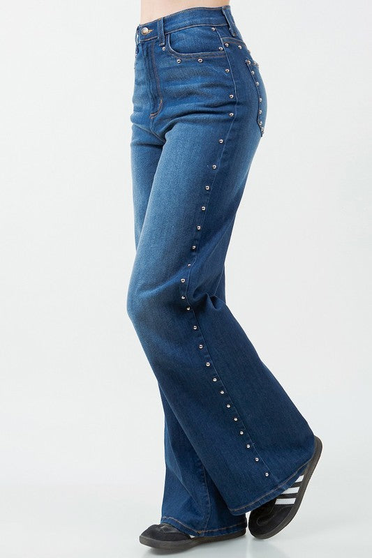 Camila Studded Wide Leg Jean