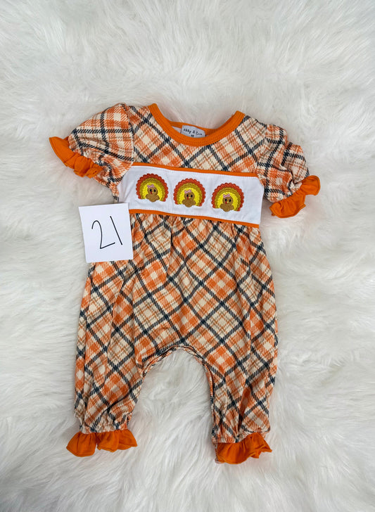 Orange Plaid Ruffled Jumper (#21)