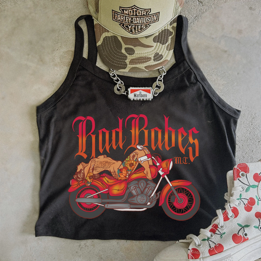 Rad babes MC Micro rib Spaghetti Strap Tank