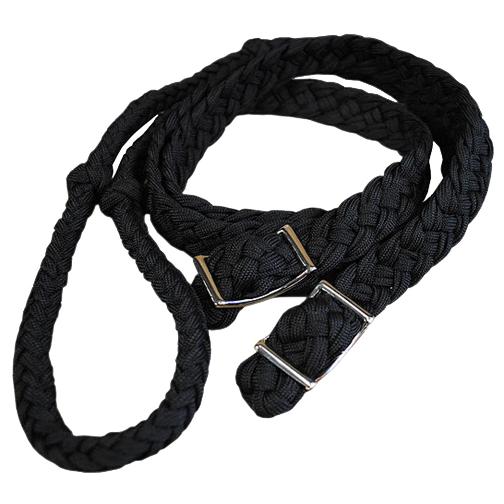 Hilason Braided Poly Barrel Horse Racing Reins Flat Easy Grip Knots 1" X 8Ft