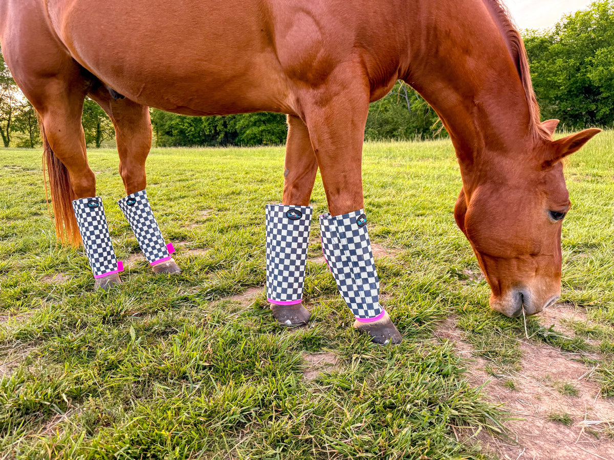 Checks Out Black/White Stomp Stopper Fly Boots