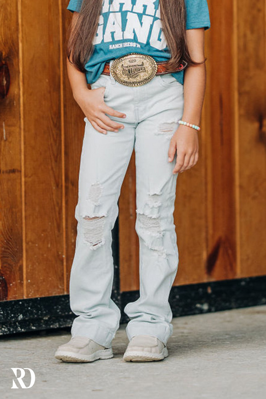 *YOUTH* SIGNATURE STRAIGHT - LIGHT WASH DISTRESSED