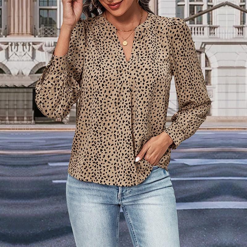 Wild West Leopard Print Top – Trendy Long Sleeved Cowgirl Top for Stylish Women