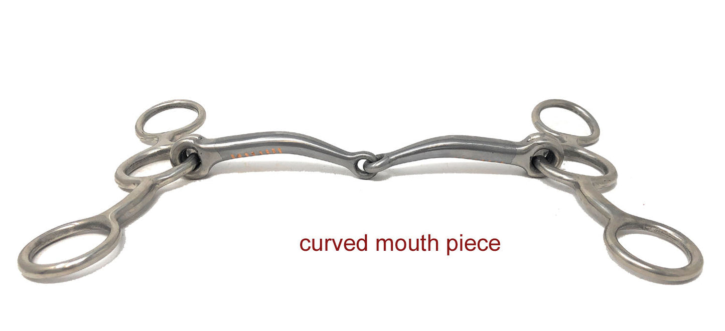 AJ Tack Stainless Steel Jr. Cowhorse Smooth Snaffle Gag Bit - 5 1/4" Cheek