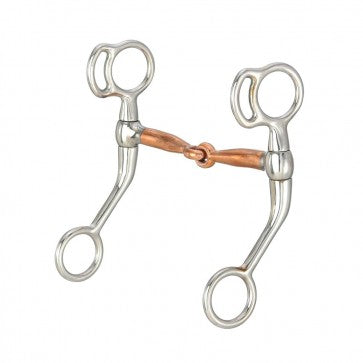 4" - Tough1 miniature training snaffle with copper mouth