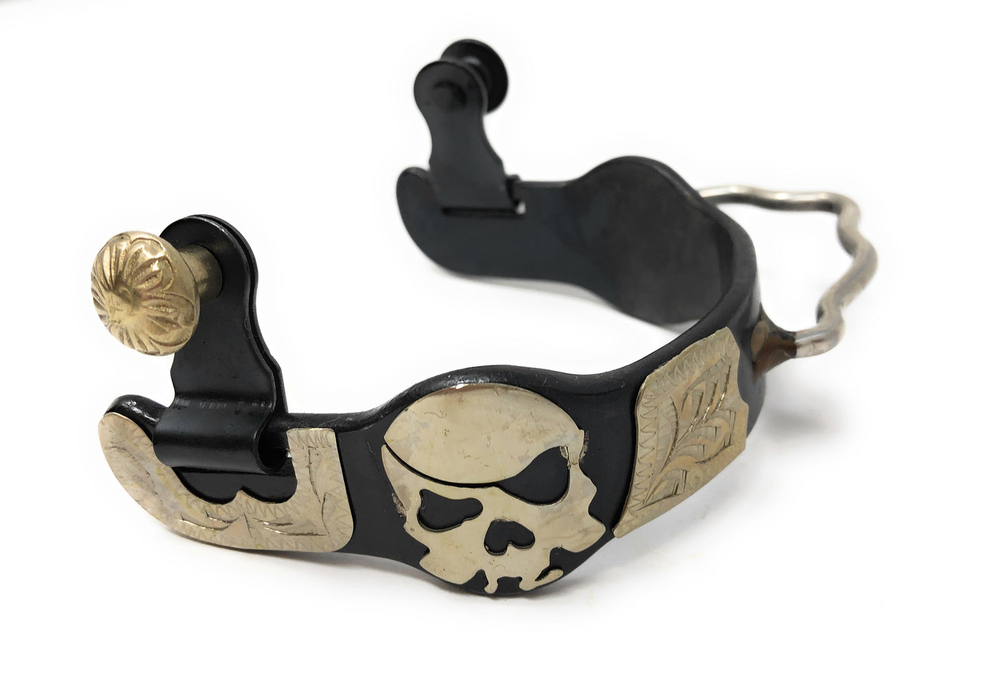 AJ Tack Men's Antique Brown Pirate Skull Bumper Spurs
