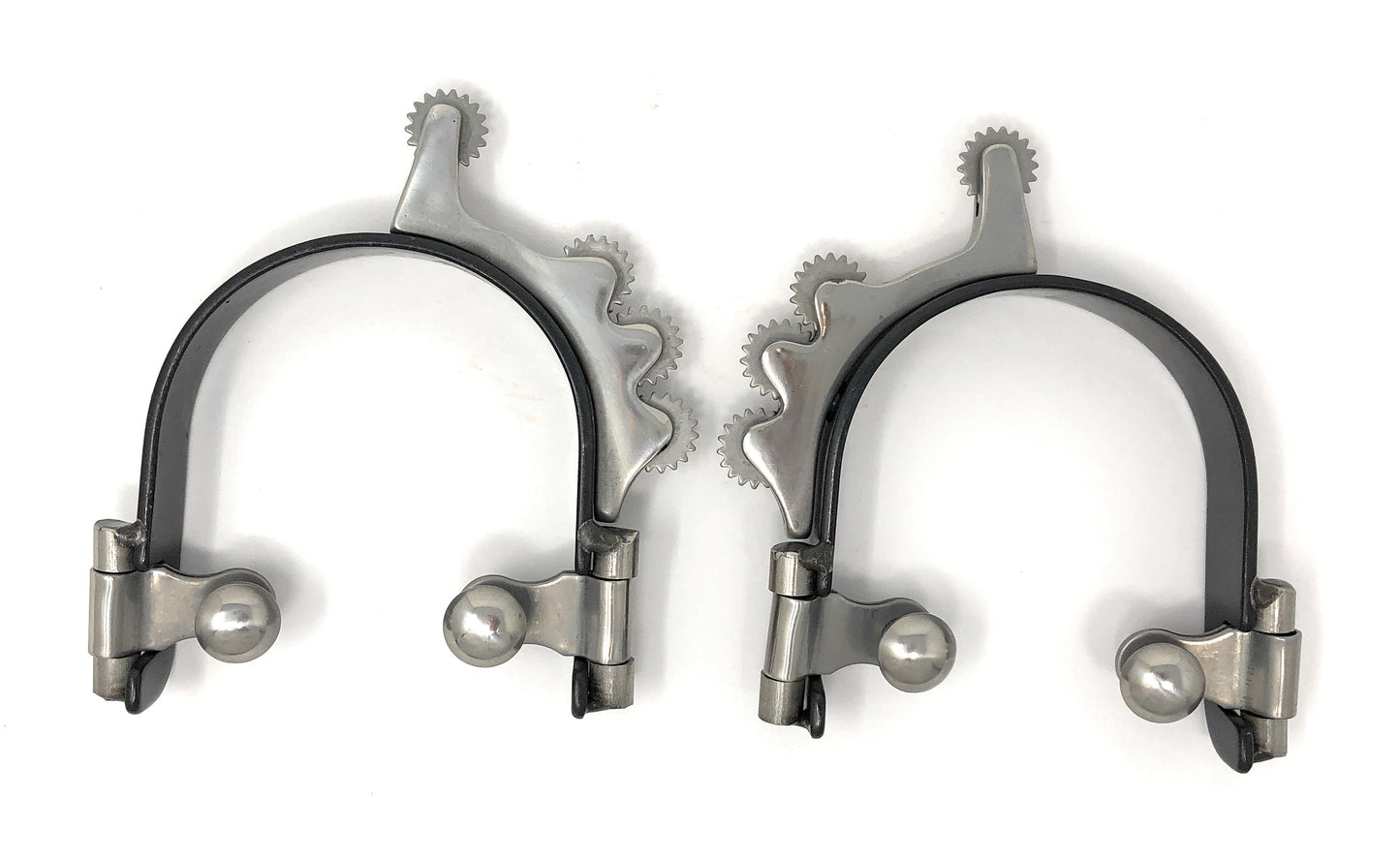AJ Tack Ladies Black Horizontal Rowels Bumper Spurs