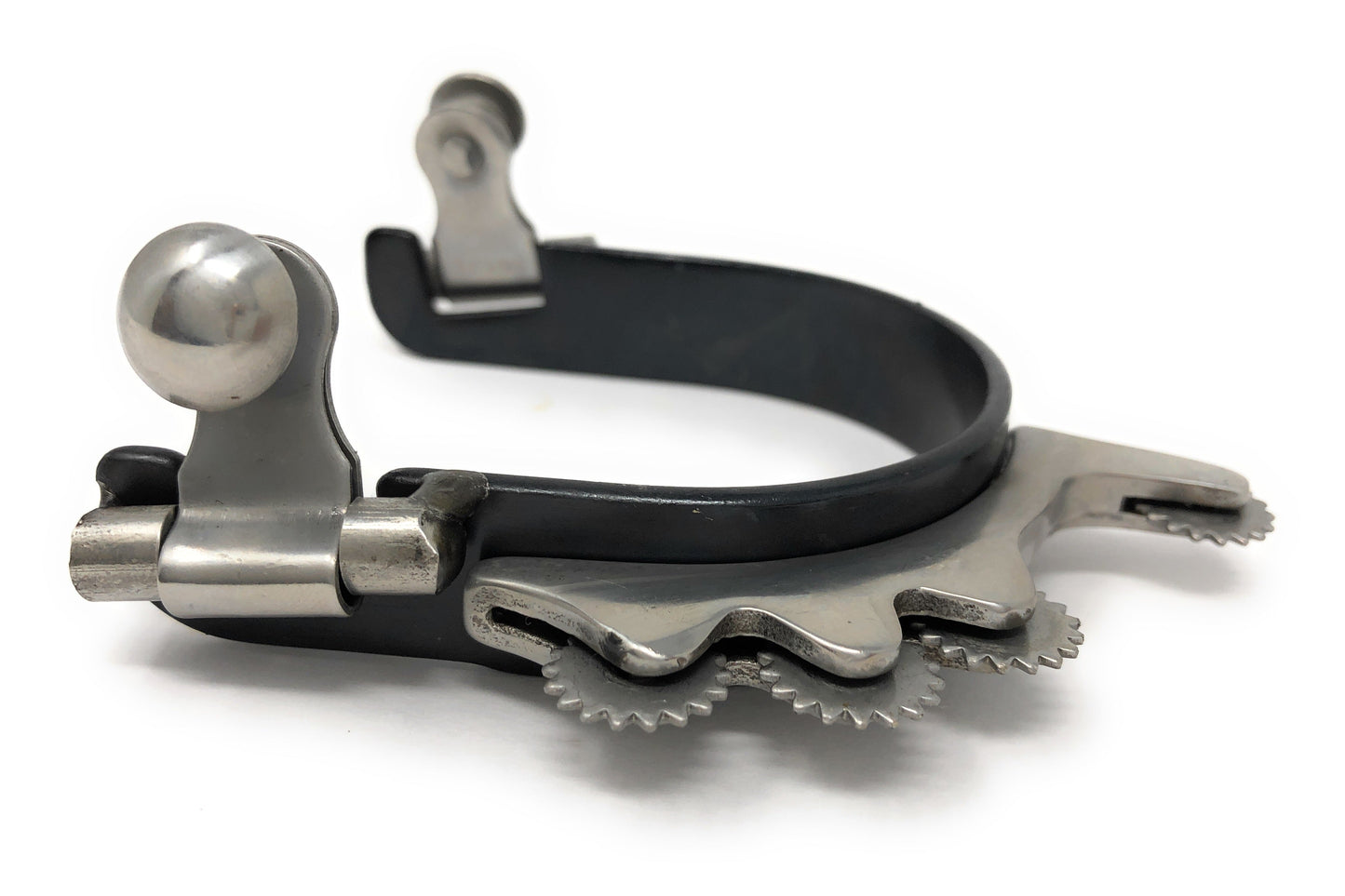 AJ Tack Ladies Black Horizontal Rowels Bumper Spurs