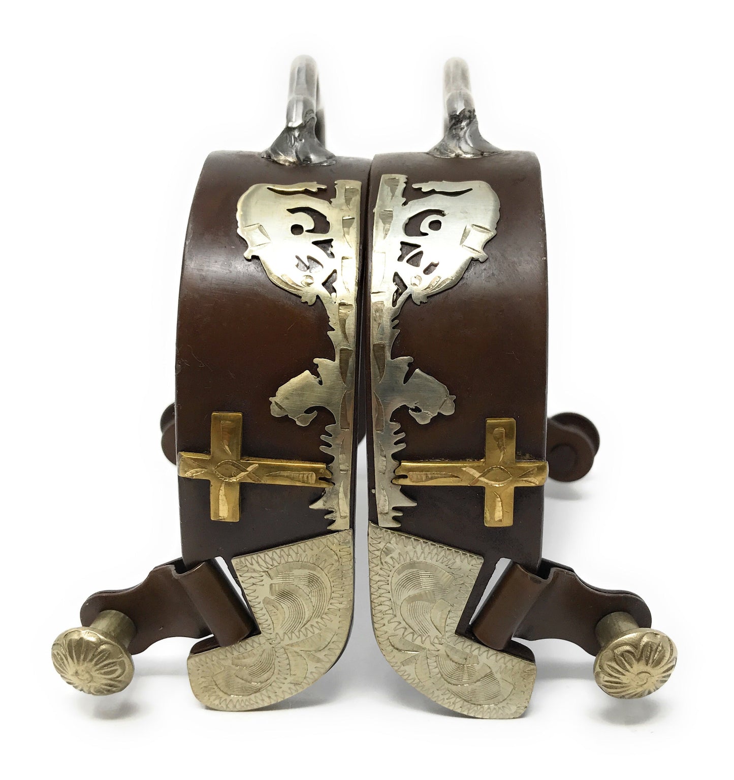 AJ Tack Men's Antique Brown Praying Cowboy Bumper Spurs