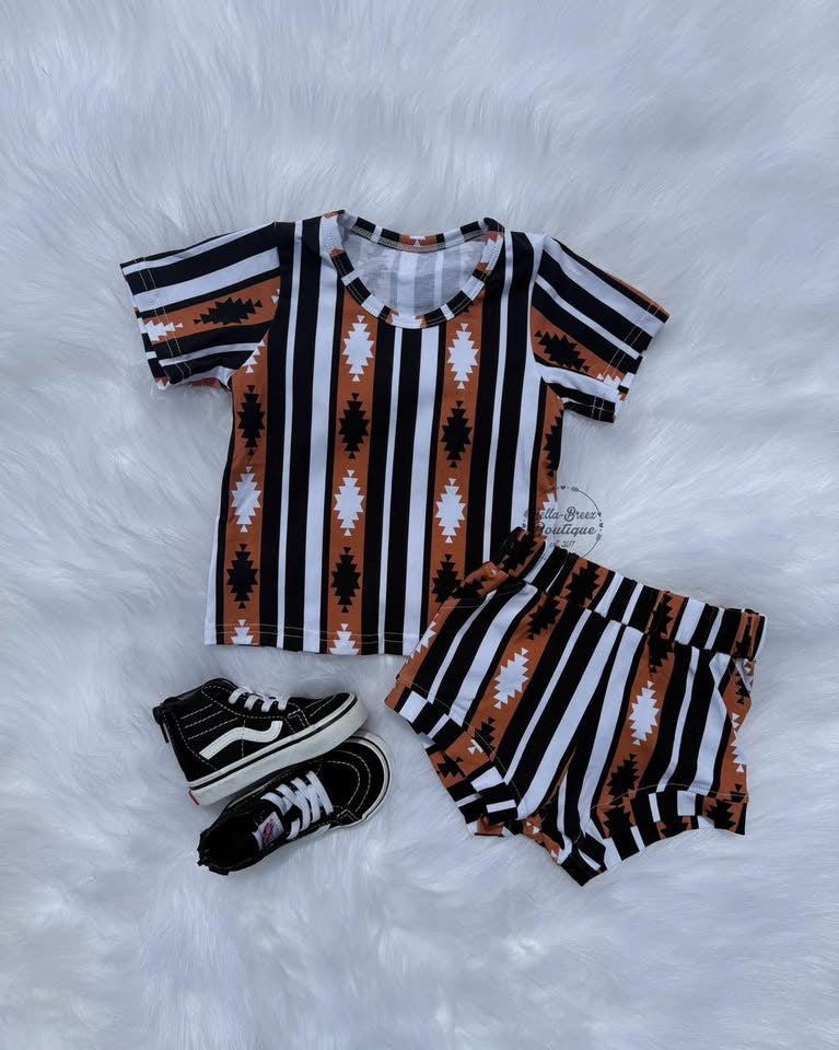 3/6 Months Brown Aztec Set (FINAL SALE)
